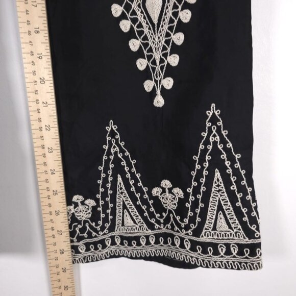 NWT Zara Embroidered High Waisted Silky Satin Wide Leg Pants 6895/272/800/ XS - Picture 6 of 16